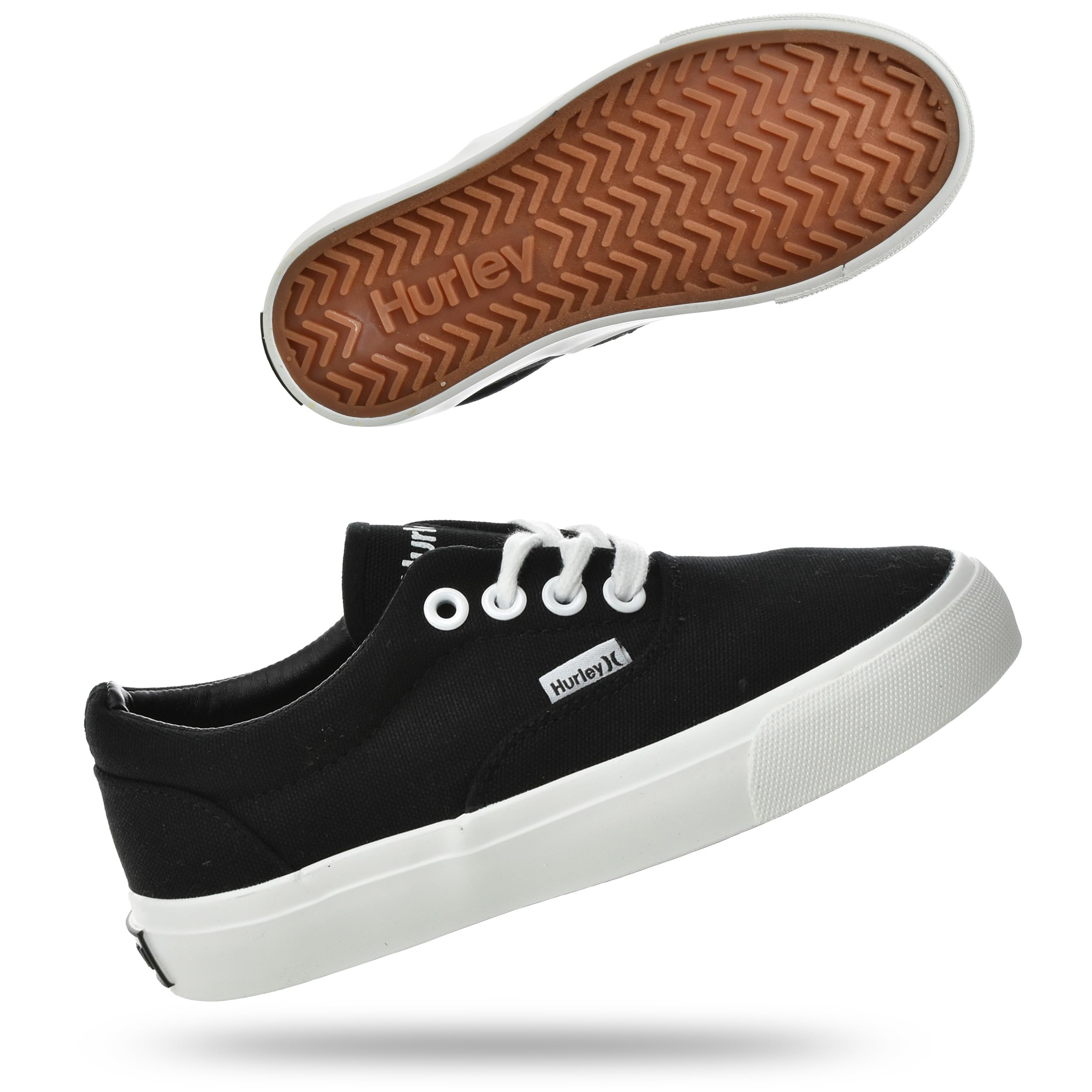 Hurley Marley Kids Canvas Trainers Lace Up Low Top Skateboard Shoes Kids Sports 