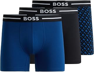 BOSS Men's Boxer Br 3P Bold of the Three Pack Tight Fit Stretch Cotton Boxer Shorts