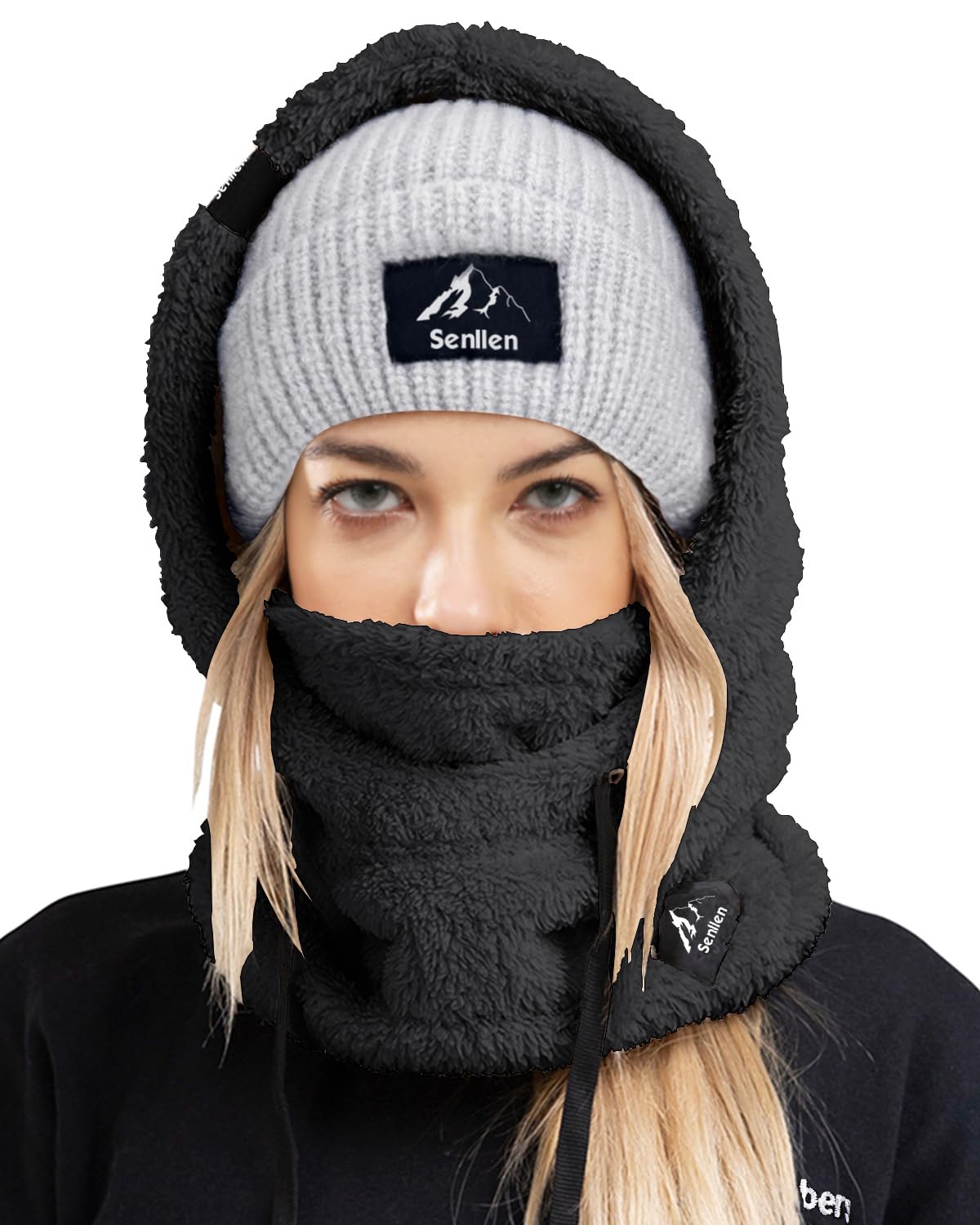 Senllen Balaclava Cold Weather Fleece Ski Mask Winter Thermal Sherpa Hood | Fuzz