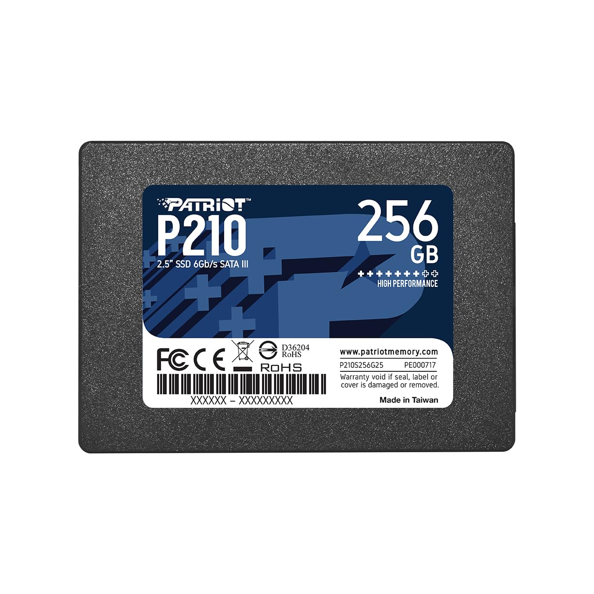Patriot P210 256GB SATA 3 2.5 Inch SSD | Form factor: 2.5 Inch; Interface: SATA 
