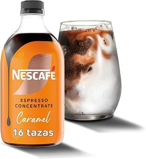 NESCAFÉ Espresso Concentrate Caramel 500 ml | Caramel flavored liquid concentrate coffee ideal for iced coffee and lattes with quick brewing