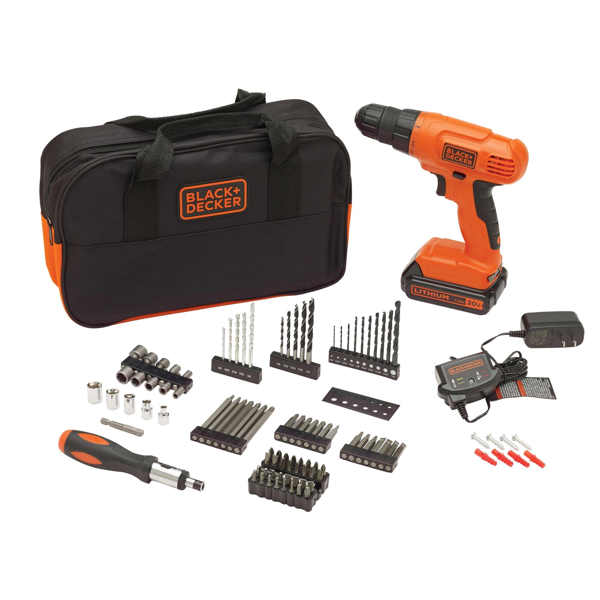 BLACK+DECKER 20V MAX* POWERCONNECT Cordless Drill Driver Kit with Drill Bit Set 