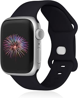 Sports Bands Compatible with Apple Watch 38mm 40mm 41mm 42mm 44mm 45mm 49mm, Soft Silicone Waterproof Wristband Compatible with iWatch Ultra2/Ultra Series 9/8/7/6/5/4/3/2/1/SE