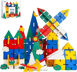 Bmag 2 in 1 Magnetic Tiles with Snap Interlock Edges 58Pcs | Snap-fit Magnetic Tiles, STEM 3D Construction Educational Play Toy for Kids Aged 3+, Boys & Girls
