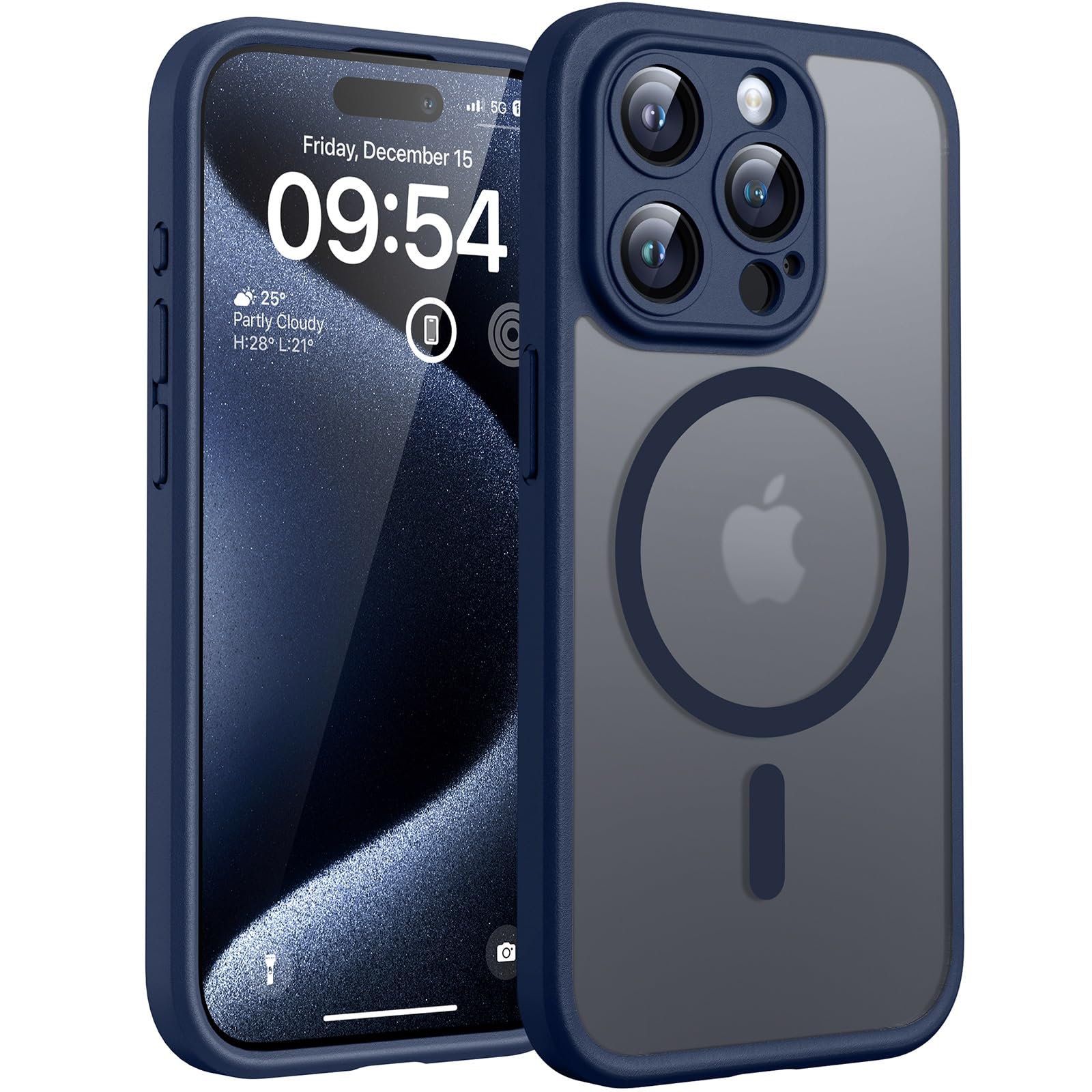 TOCOL Magnetic Cover for iPhone 15 Pro 6.1 Inch, MagSafe Compatible