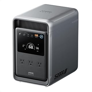Anker SOLIX S2000 Portable Power Station, 2,010Wh, 1,500W | 2,010Wh LiFePO4 Battery, 1,500W Output, Solar Generator for Home Backup, Outdoor and Emergency Use