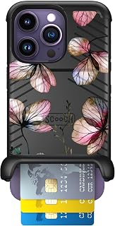 Scooch for iPhone 14 Pro Wallet Case Card Holder, Wingmate, Dried Flowers
