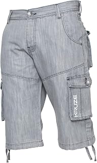 Ze ENZO Men's Cargo Combat Denim Shorts Heavy Duty Big King All Waists