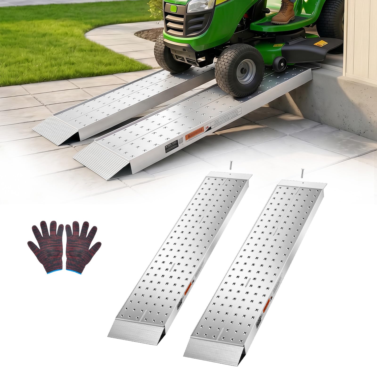 VEVOR Aluminum Trailer Ramps, 2PCS 55 x 12 in, Heavy-Duty ATV Ramp Set with Anti