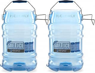 Ice Bucket, San Jamar Saf-T-Ice, 6 Gallon, Tri-Grip Handle, Blue, 2-Pack