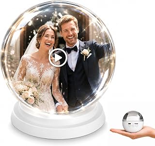 Memory Orb Video Player, 3.15’’Crystal Sphere with Video Photo Player | No App/WiFi Needed, 16GB Digital Frame, Personalized Gift for Christmas, Wedding, Home Décor, Memorial for Pet & Loved Ones