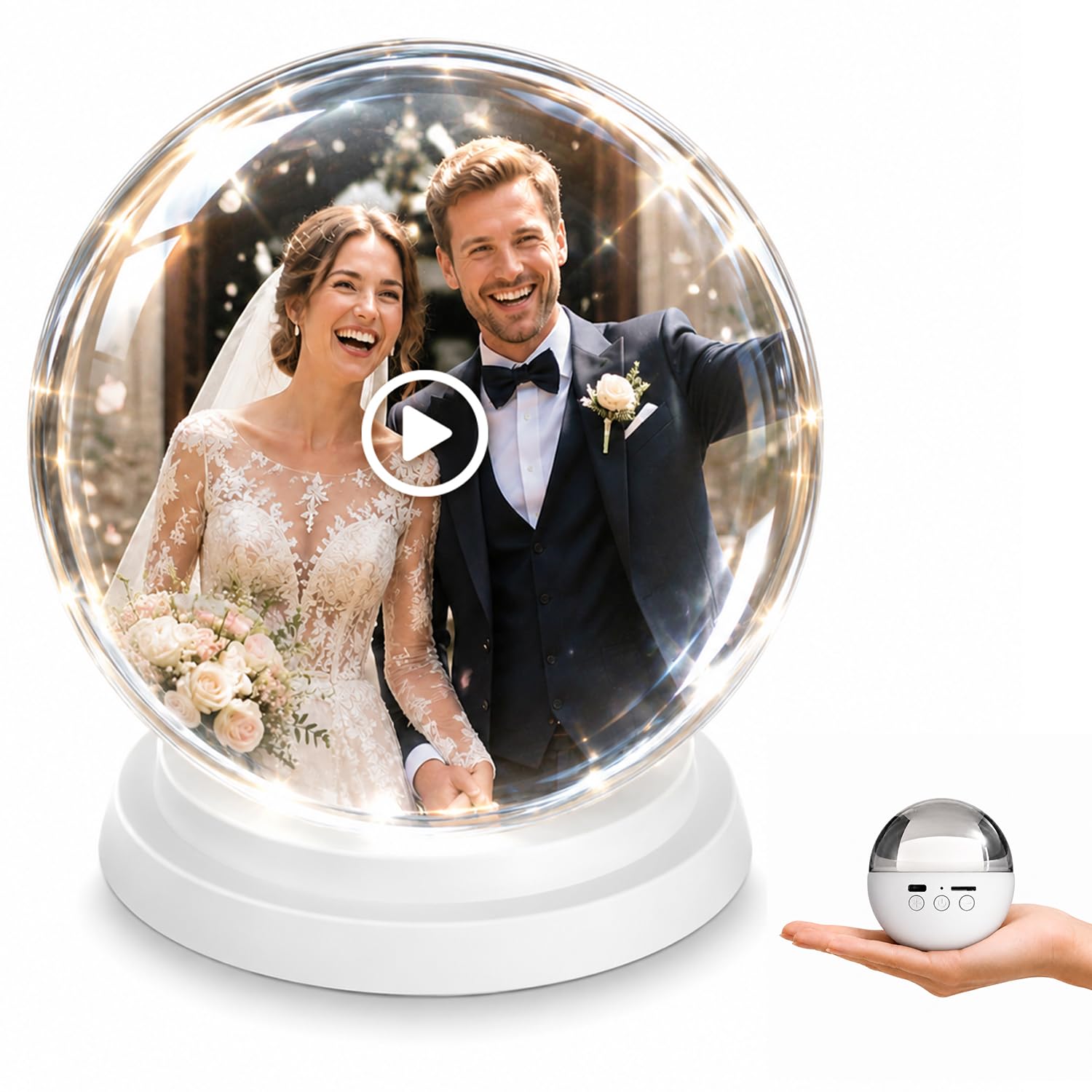 Memory Orb Video Player, 3.15’’Crystal Sphere with Video Photo Player | No App/W