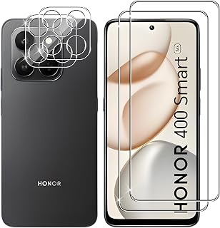 Lutree Tempered Glass for Honor 400 Smart 5G, 2+2 Pieces Screen Protector + Camera Lens Protector, 9H Hardness HD Anti-scratch Tempered Glass Protective Film