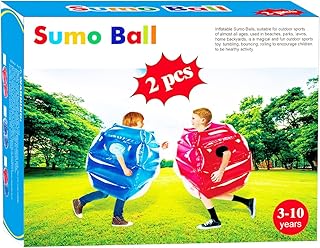 SUNSHINE-MALL 2 pc Sumo Balls for Kids, Bubble Bounce Ball, Lawn Game for Child Outdoor Team Gaming Play, Ages 3-12 (24 inch, 2 pcs)