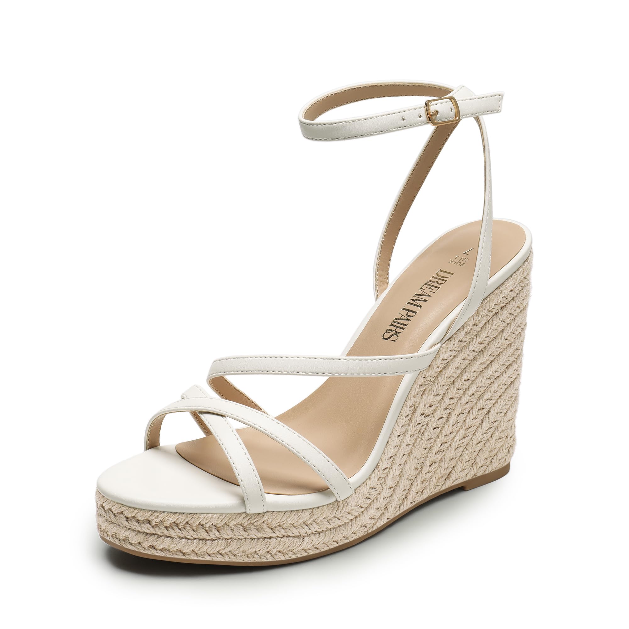 DREAM PAIRS Espadrilles compensées à lanières pour femme, sandales d'été habillé