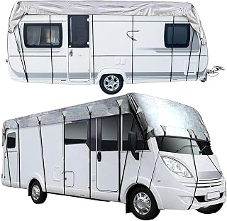 Class C Rv Cover 210D Oxford Cloth Class C Rv Cover Wind, Rain and Snow Proof Trailer Covers Rv Cover,Grey-7.5m×3m