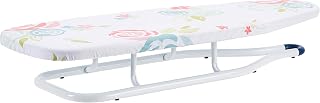 Amazon Basics Foldable Space Saving Ironing Board Tabletop with Non-Slip Feet, 77x29 cm, White, Floral