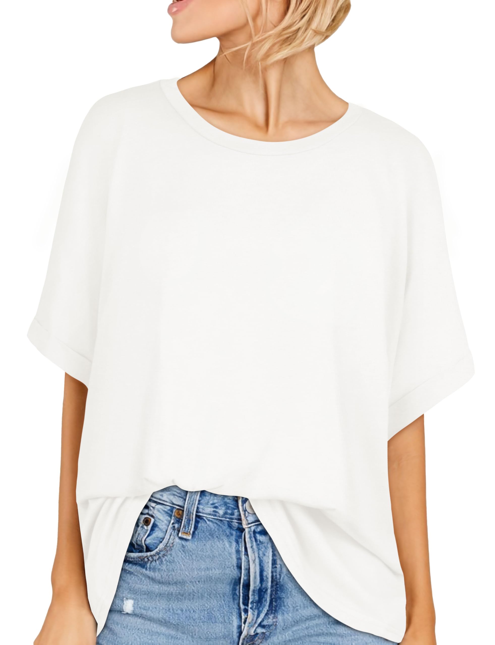 Womens Oversized Tshirt Graphic Tees Crew Neck Summer Short Sleeve Tops