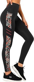 Yvette Printed Women's Sports Leggings with Pockets High Waist Matte Gym Leggings
