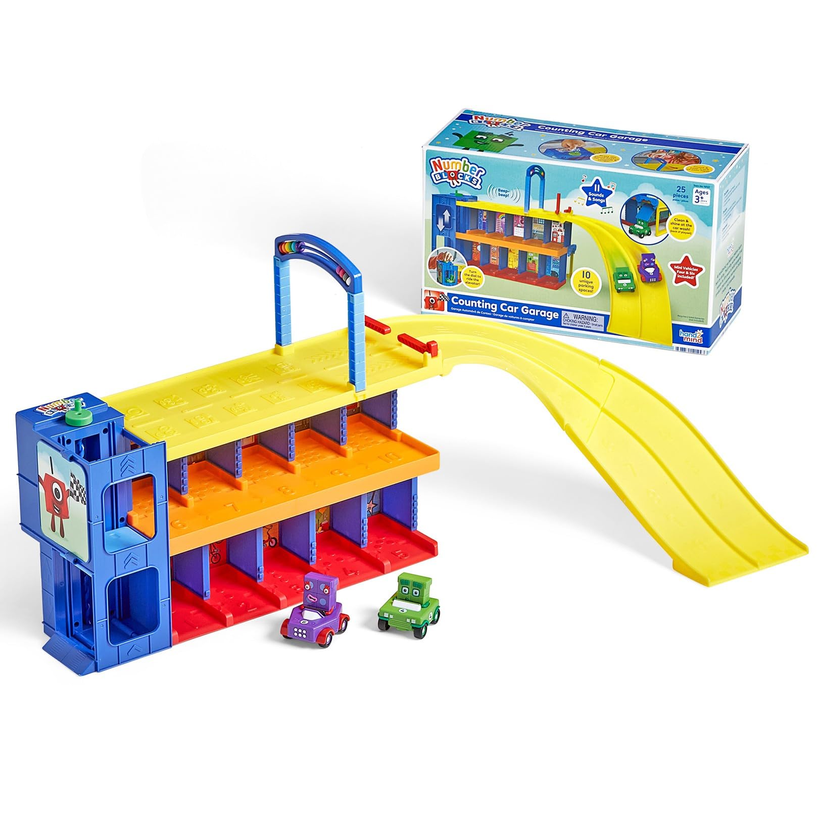 hand2mind Counting Car Garage, Toy Vehicle Playsets | Race Car Track, Parking Ga