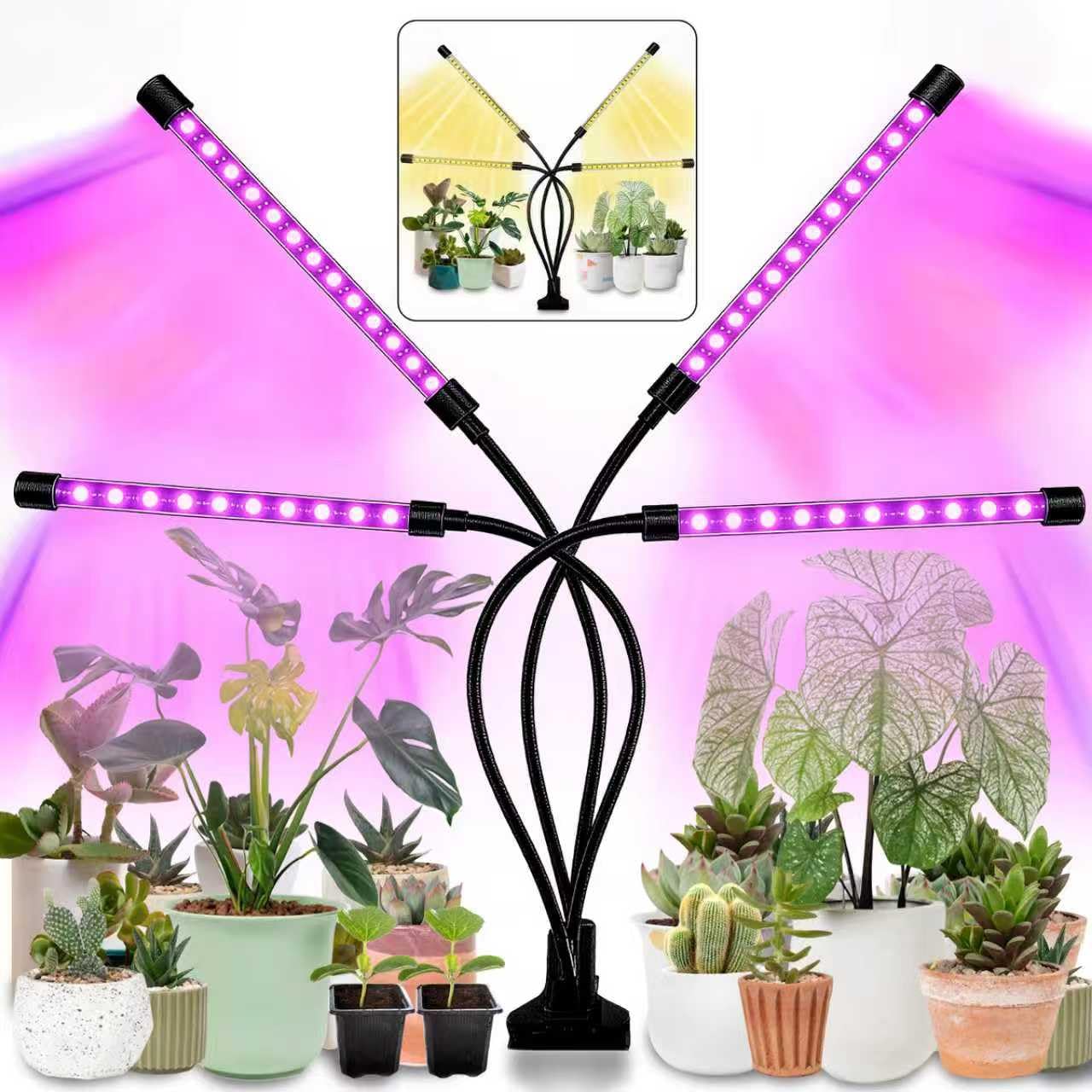 LEOTER Grow Light for Indoor Plants - Upgraded Version 80 LED Lamps with Full Sp