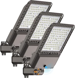 AIKVSXER 240W LED Parking Lot Light 60000LM Outdoor Street Lights 3 Pack | 6000K Commercial Area Lighting IP65 Waterproof, Dusk to Dawn Photocell, 120° Beam Angle, AC100-277V 60000hrs Lifespan