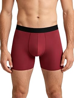Hibluco Men's Cotton Boxer Briefs Stretch No Ride Up Anti Chafing Underwear