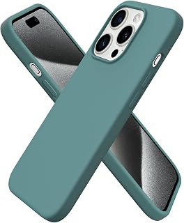 ORNARTO Silicone Case for iPhone 15 Pro 6.1 Inch - Pine Green
