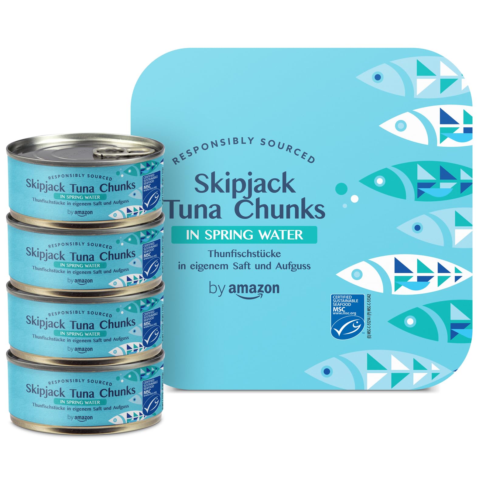 by Amazon MSC Skipjack Tuna Chunks in Spring Water, 4x145g
