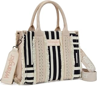 Montana West Wrangler Tote Bag for Women Canvas Woven Top Handle Handbags with Guitar Strap Retro Purse Boho Shoulder Bag