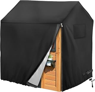 Iceberg Elf Playhouse cover, Outdoor wooden kids playhouse covers, 57" L x 57" W x 63" H, Waterproof, Sun Protection dust, Easy to put on with side zipper, 640D Heavy duty oxford fabric, (Black)
