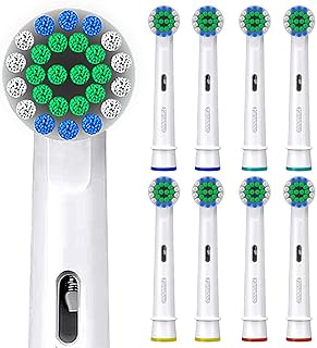 Oral B Compatible Toothbrush Head, Yanaboo Replacement Brush Heads for Most Braun Oral B Electric Toothbrushes of Vitality Pro Smart Genius Series, Precision Clean and Plaque Removal (8 Pack in White)