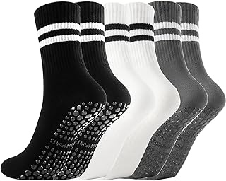 Gendewiner Non Slip Yoga Grip Pilates Socks for Women&Men Anti Slipper Grippy Socks for Ballet, Hospital, Dance, Trampoline, Barre