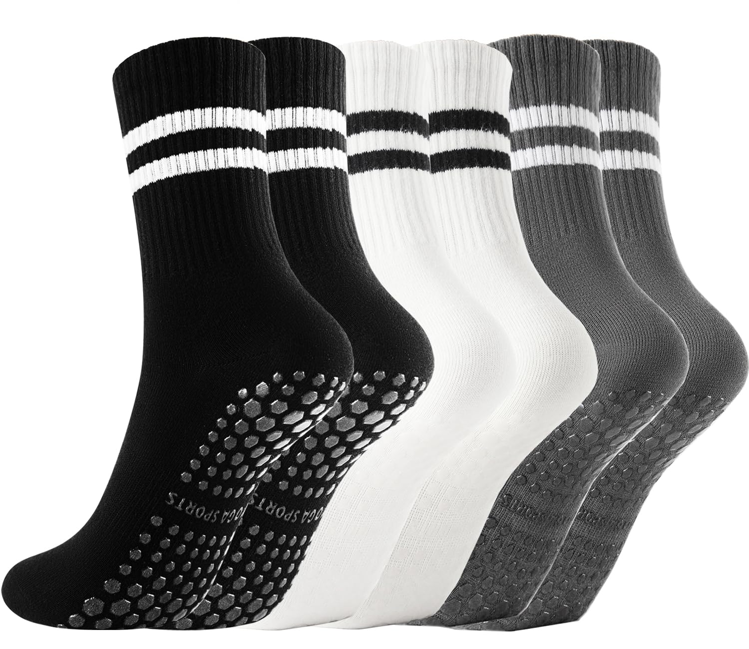 Gendewiner Non Slip Yoga Grip Pilates Socks for Women&Men Anti Slipper Grippy So