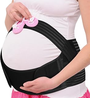 AUYAO Pregnancy Belly Band Maternity Belt Abdominal Binder Maternity Belt, Elastic Pregnancy Support Belt Adjustable Pregnancy Belly Band Pelvic Girdle Belt for Pregnancy Support(Black)