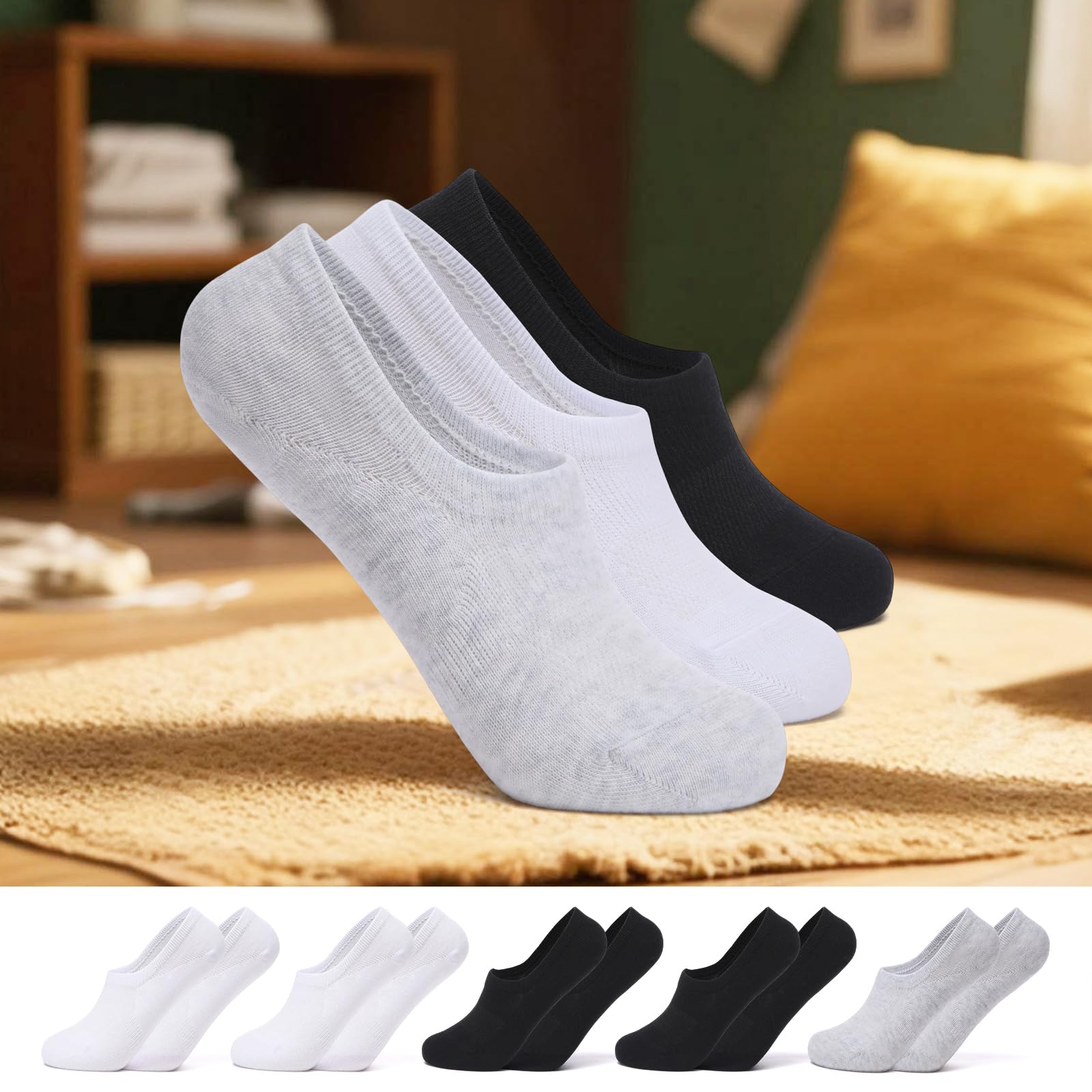 Chaussettes de cheville pour homme et femme en maille respirante confortables po