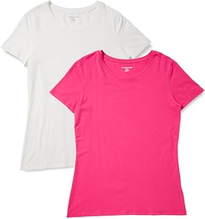 Amazon Essentials Women's Multipack T-Shirt, Regular Fit, Short Sleeve (Crew Neck/V-Neck)