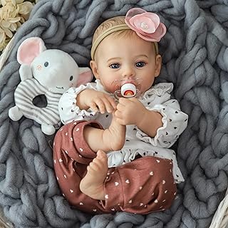 KSBD Reborn Baby Dolls - 18 Inch Realistic Baby Doll Girl, Real Life Baby Dolls with Cute Soft Vinyl Body, Real Baby Doll Newborn Lifelike Baby Gift with Accessories for 3+ Years Old Kids