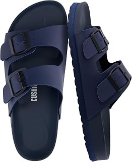 CUSHIONAIRE Lindy Slide Sandals for Women with Double Buckle & Arch Support