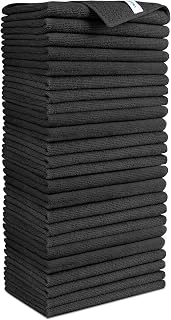 AIDEA Microfibre Cleaning Cloths, Pack of 24, Microfibre Cloths, Tea Towels, Cleaning Cloths, Window Cloths, Soft, Very Absorbent, Lint-Free, Streak-Free, for Home, Kitchen, Car, Black, 30 x 30 cm