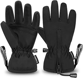 Andake Kids Gloves Kids Winter Gloves | Waterproof Warm Breathable Snow Mittens for Children Boys and Girls