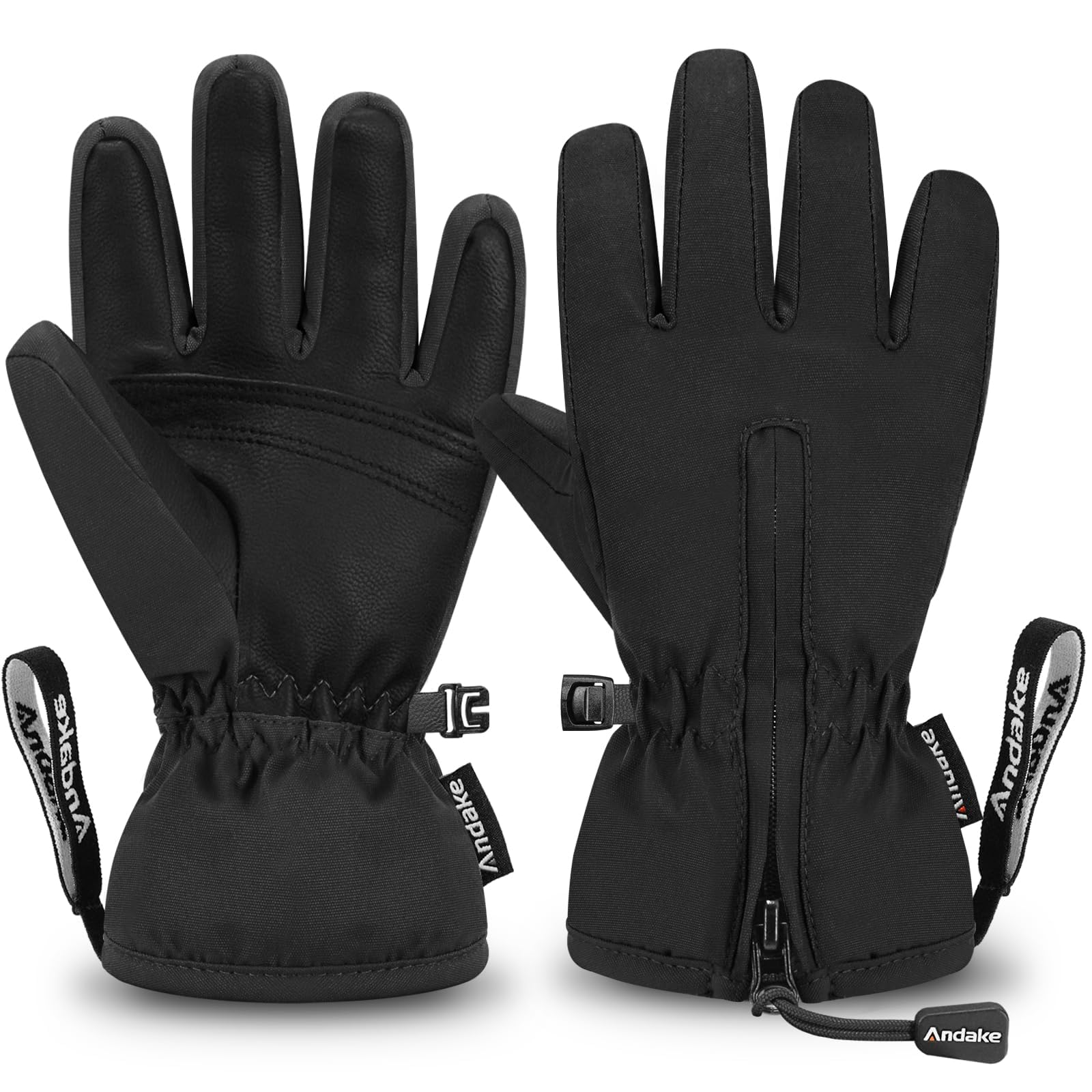 Andake Kids Gloves Kids Winter Gloves | Waterproof Warm Breathable Snow Mittens 