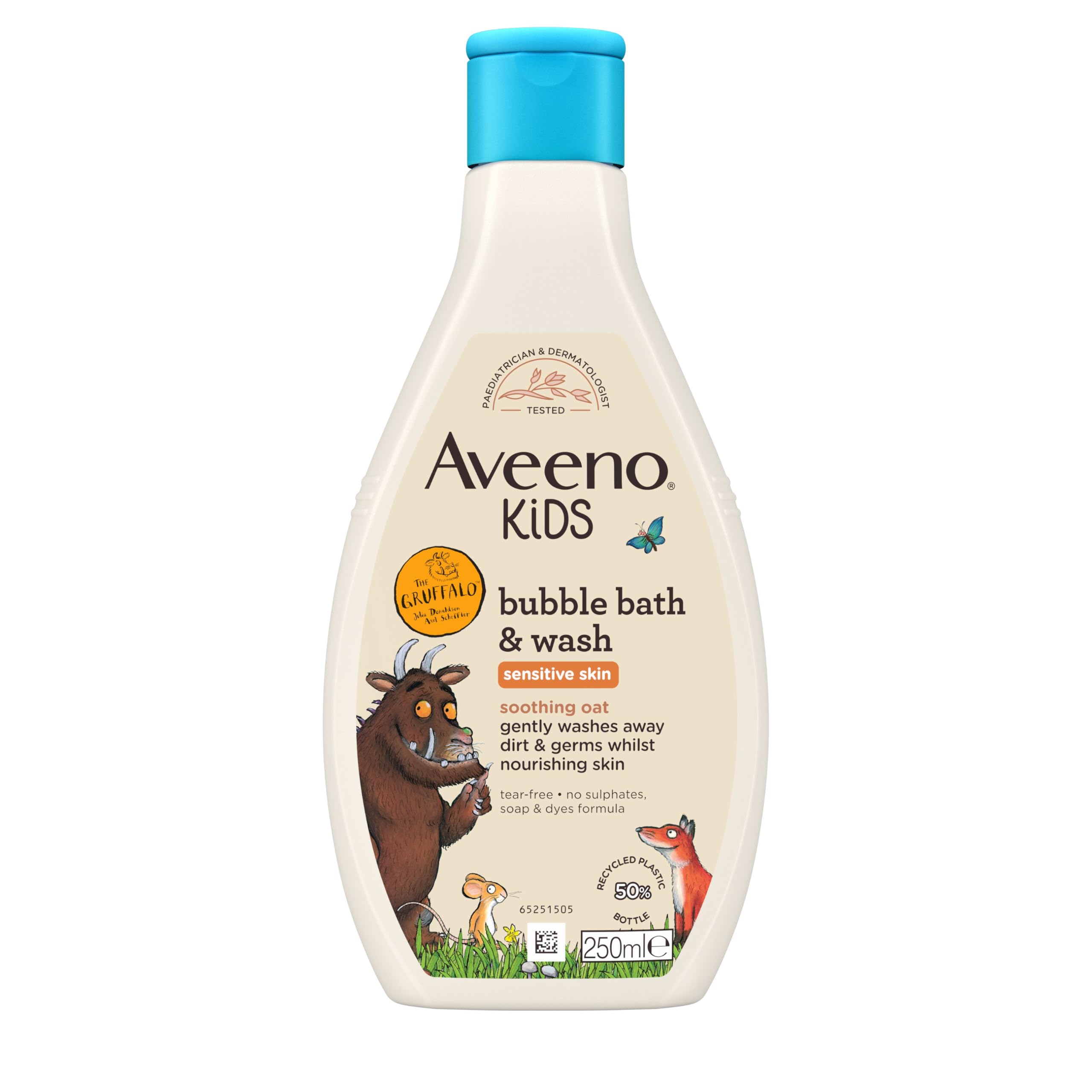 Aveeno Kids Bubble Bath & Wash for Sensitive Skin 250ml Gruffalo Edition | Enric