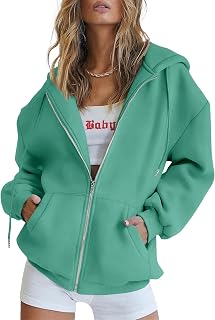 PRETTYGARDEN Women's Fall Zip Up Hoodies Sweatshirts