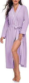 EA'S SECRET 100% Cotton Robes for Women Lightweight Long Kimono Bathrobe Soft Ladies Loungewear with Pockets