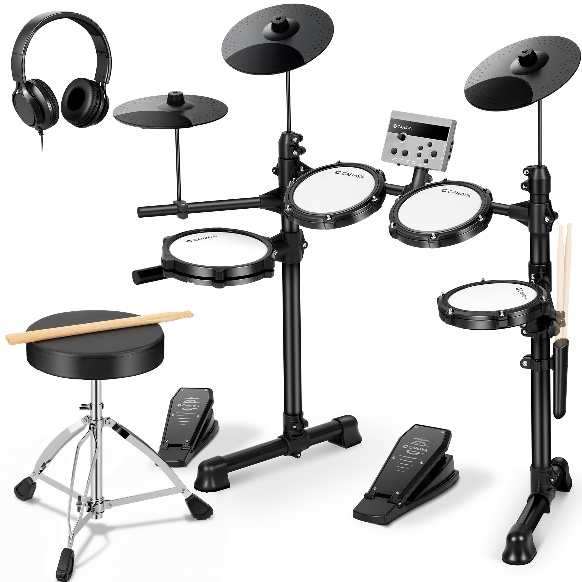 CAHAYA Electric Drum Kit Beginner Electronic Drum Set for Kids Teen Student | Fe