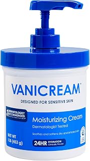 Vanicream Moisturizing Cream, Body & Face Moisturizer, 16 Oz Pump Dispenser | Formulated without Common Irritants for Sensitive Skin, Restores Moisture and Soothes Irritated, Cracked or Itchy Skin