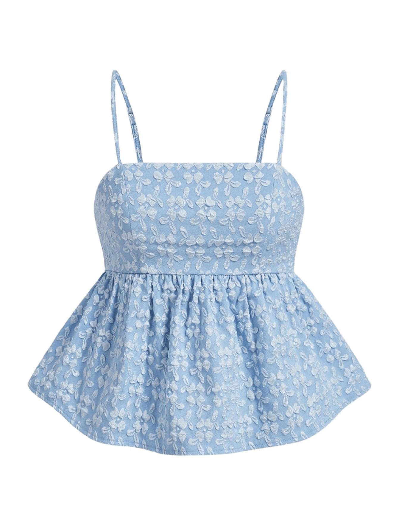 SOLY HUX Summer Babydoll Top for Women Y2k Peplum Cami Crop Tank Tops