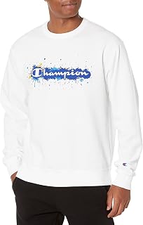 Champion Men's Powerblend Fleece Crew, Paint Splatter