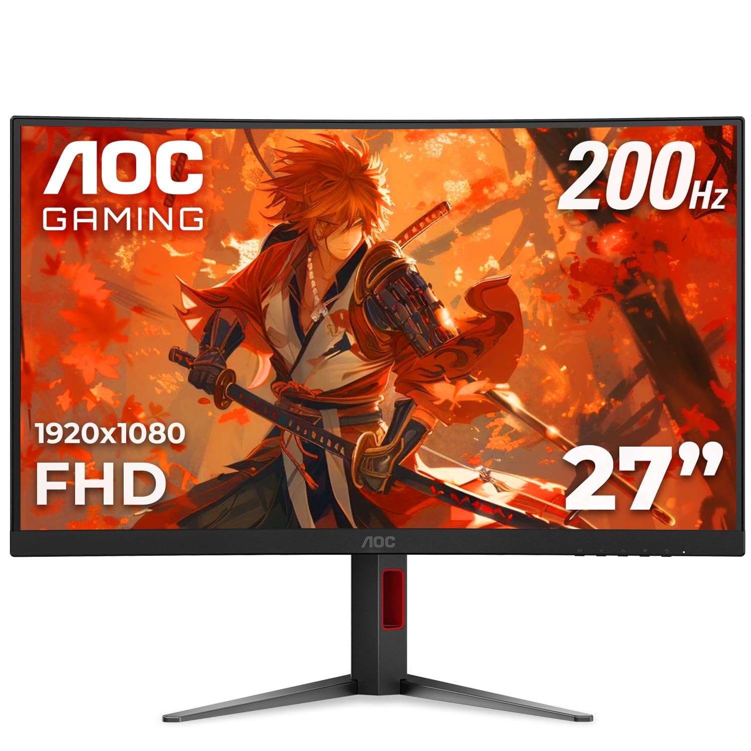 AOC 27 Inch Curved Gaming Monitor FHD 200Hz VA 0.3ms HDR, C27G4H2 | 1920×1080 Co